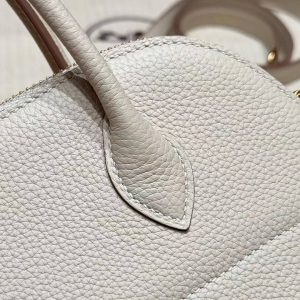 Hermes Bolide 27 Bag Handmade In Togo Calfskin Leather Gold Hardware 10 Craie - Image 4