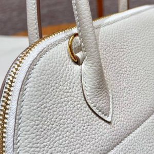 Hermes Bolide 27 Bag Handmade In Togo Calfskin Leather Gold Hardware 10 Craie - Image 3