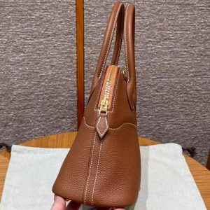 Hermes Bolide 27 Bag Handmade In Togo Calfskin Leather Gold Hardware 37 Gold - Image 15
