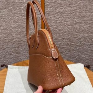 Hermes Bolide 27 Bag Handmade In Togo Calfskin Leather Gold Hardware 37 Gold - Image 14