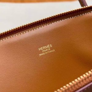 Hermes Bolide 27 Bag Handmade In Togo Calfskin Leather Gold Hardware 37 Gold - Image 11