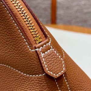 Hermes Bolide 27 Bag Handmade In Togo Calfskin Leather Gold Hardware 37 Gold - Image 8