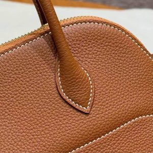 Hermes Bolide 27 Bag Handmade In Togo Calfskin Leather Gold Hardware 37 Gold - Image 6