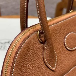 Hermes Bolide 27 Bag Handmade In Togo Calfskin Leather Gold Hardware 37 Gold - Image 5