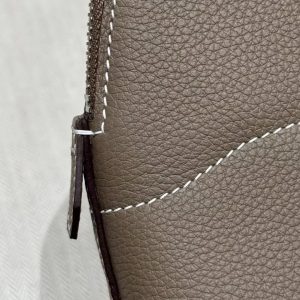 Hermes Bolide 27 Bag Handmade In Togo Calfskin Leather Silver Hardware 18 Etoupe - Image 8