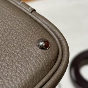 Hermes Bolide 27 Bag Handmade In Togo Calfskin Leather Silver Hardware 18 Etoupe - Image 7