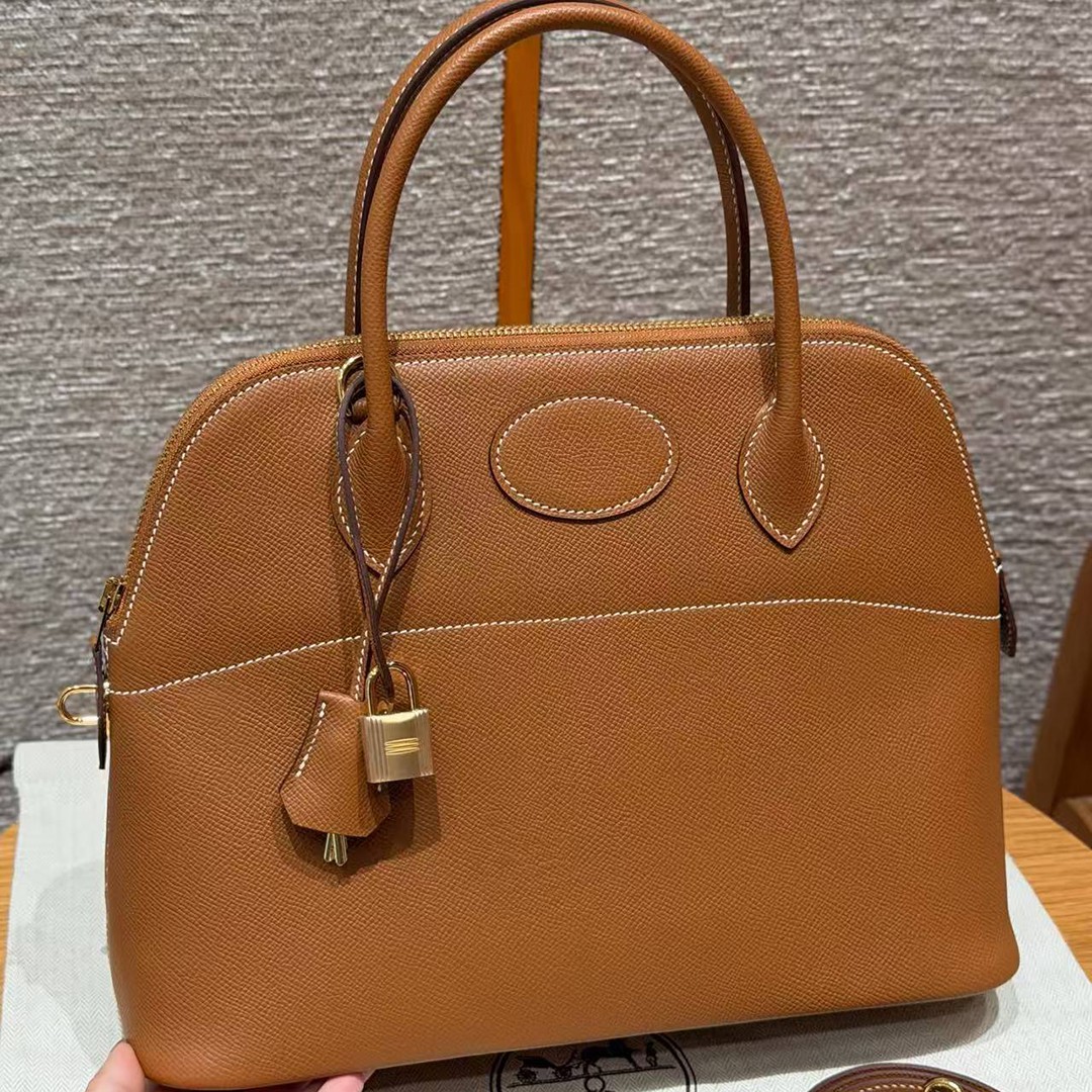 Hermes Bolide 31 Bag Handmade In Epsom Calfskin Leather Gold Hardware 37 Gold