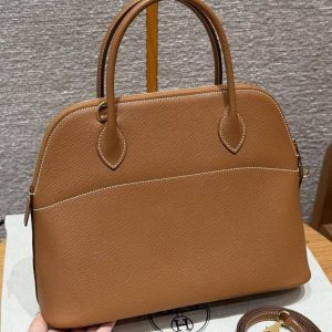 Hermes Bolide 31 Bag Handmade In Epsom Calfskin Leather Gold Hardware 37 Gold - Image 2