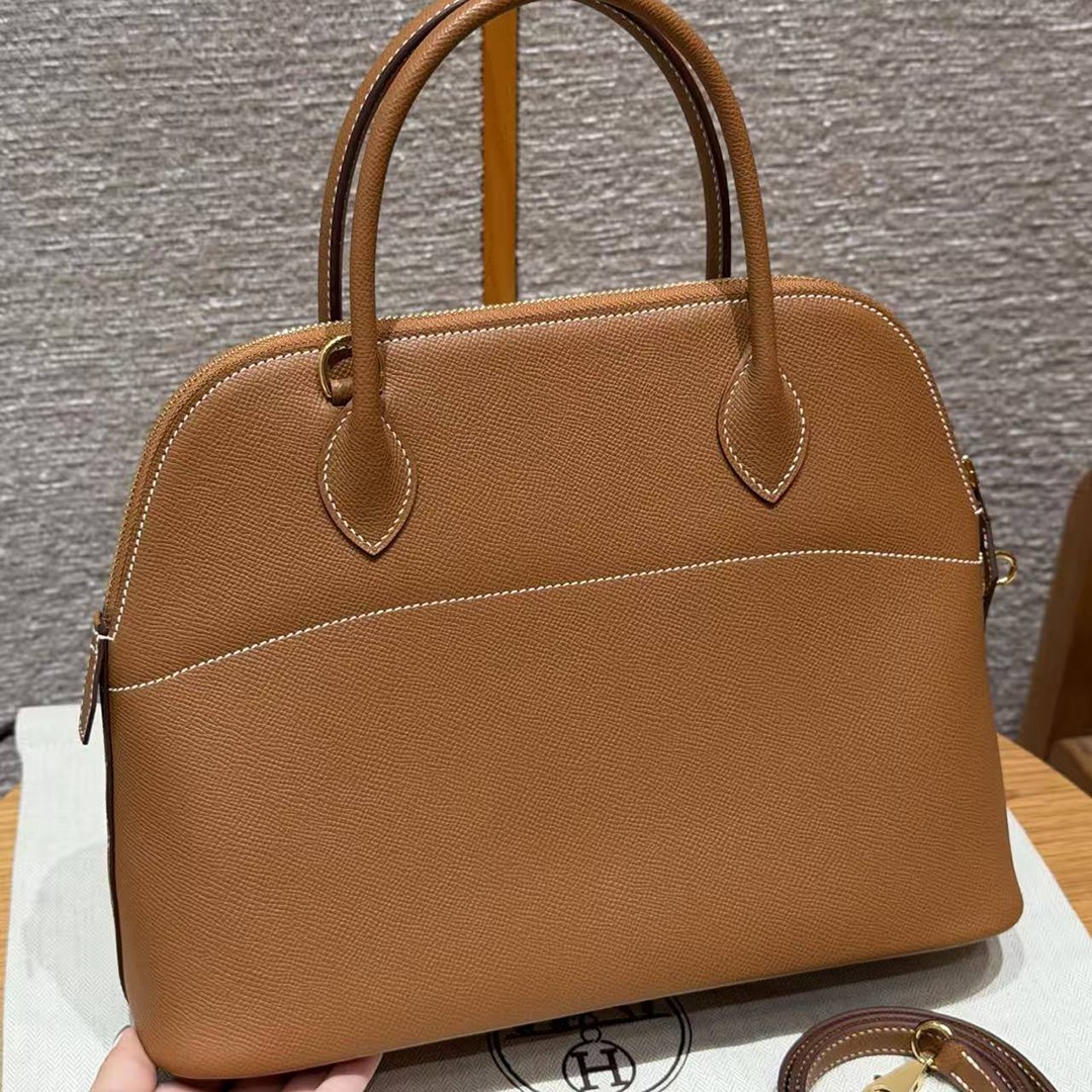 Hermes Bolide 31 Bag Handmade In Epsom Calfskin Leather Gold Hardware 37 Gold - Image 2
