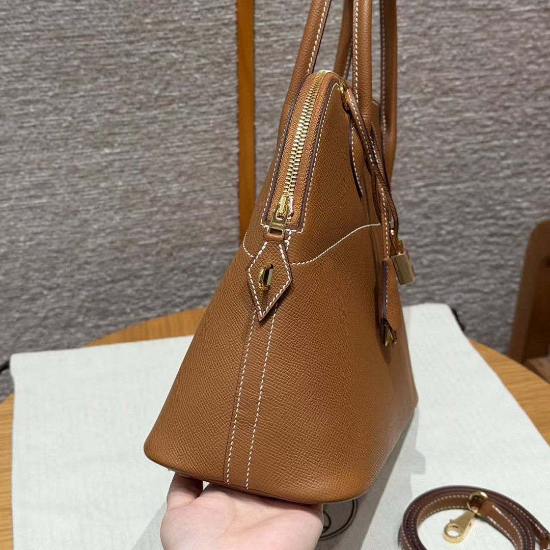 Hermes Bolide 31 Bag Handmade In Epsom Calfskin Leather Gold Hardware 37 Gold - Image 14