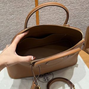 Hermes Bolide 31 Bag Handmade In Epsom Calfskin Leather Gold Hardware 37 Gold - Image 12