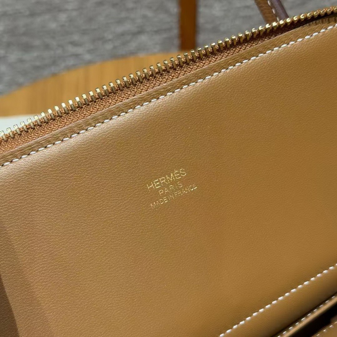 Hermes Bolide 31 Bag Handmade In Epsom Calfskin Leather Gold Hardware 37 Gold - Image 11