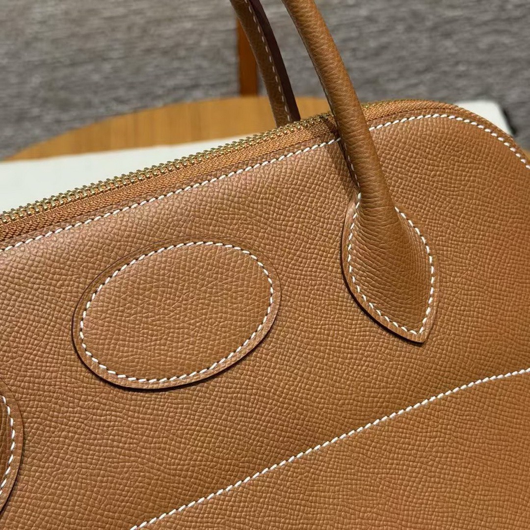 Hermes Bolide 31 Bag Handmade In Epsom Calfskin Leather Gold Hardware 37 Gold - Image 7
