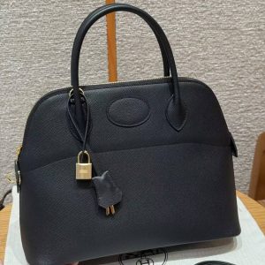 Hermes Bolide 31 Bag Handmade In Epsom Calfskin Leather Gold Hardware 89 Noir