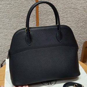 Alternative view of Hermes Bolide 31 Bag Handmade In Epsom Calfskin Leather Gold Hardware 89 Noir