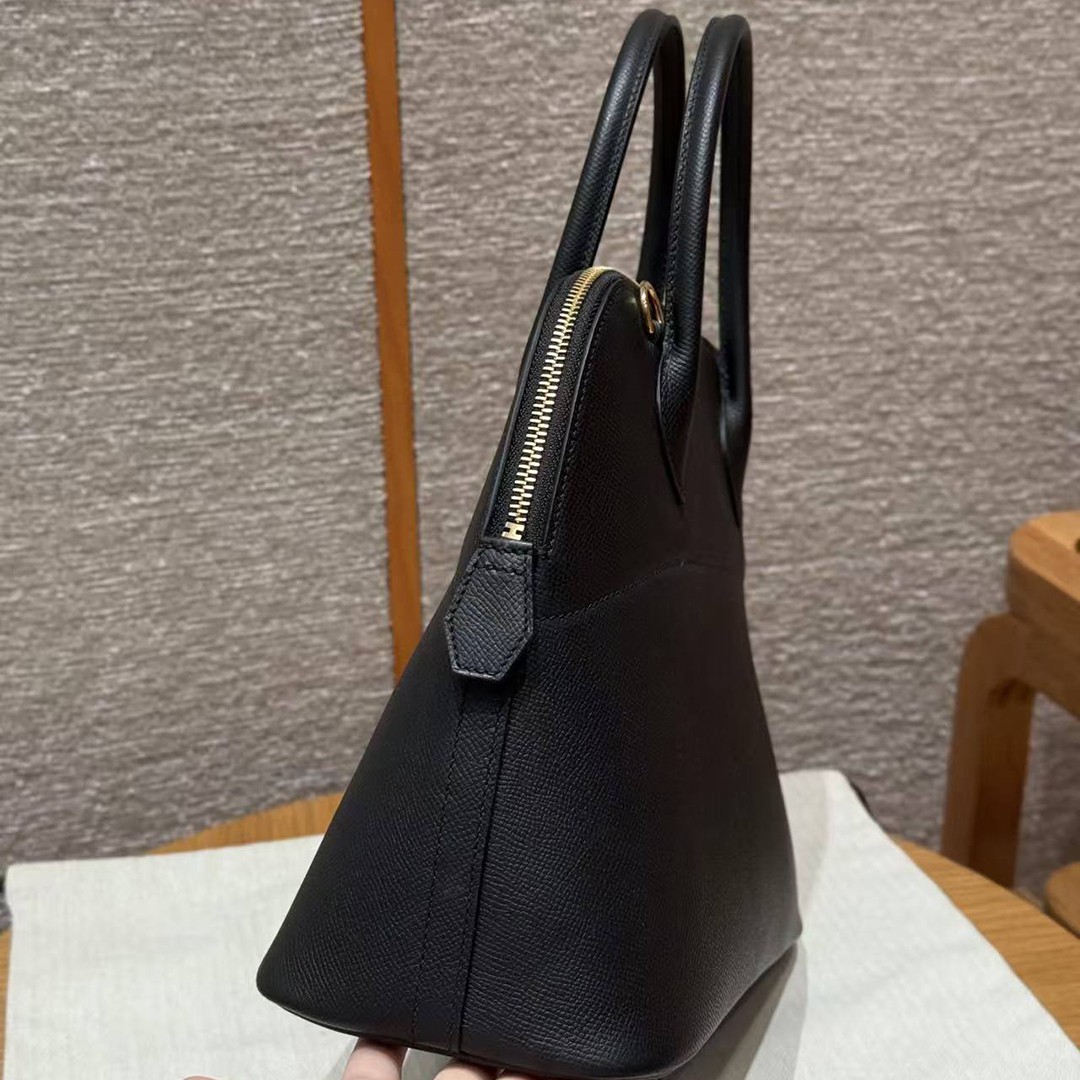 Hermes Bolide 31 Bag Handmade In Epsom Calfskin Leather Gold Hardware 89 Noir - Image 15