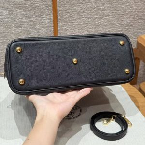Hermes Bolide 31 Bag Handmade In Epsom Calfskin Leather Gold Hardware 89 Noir - Image 13