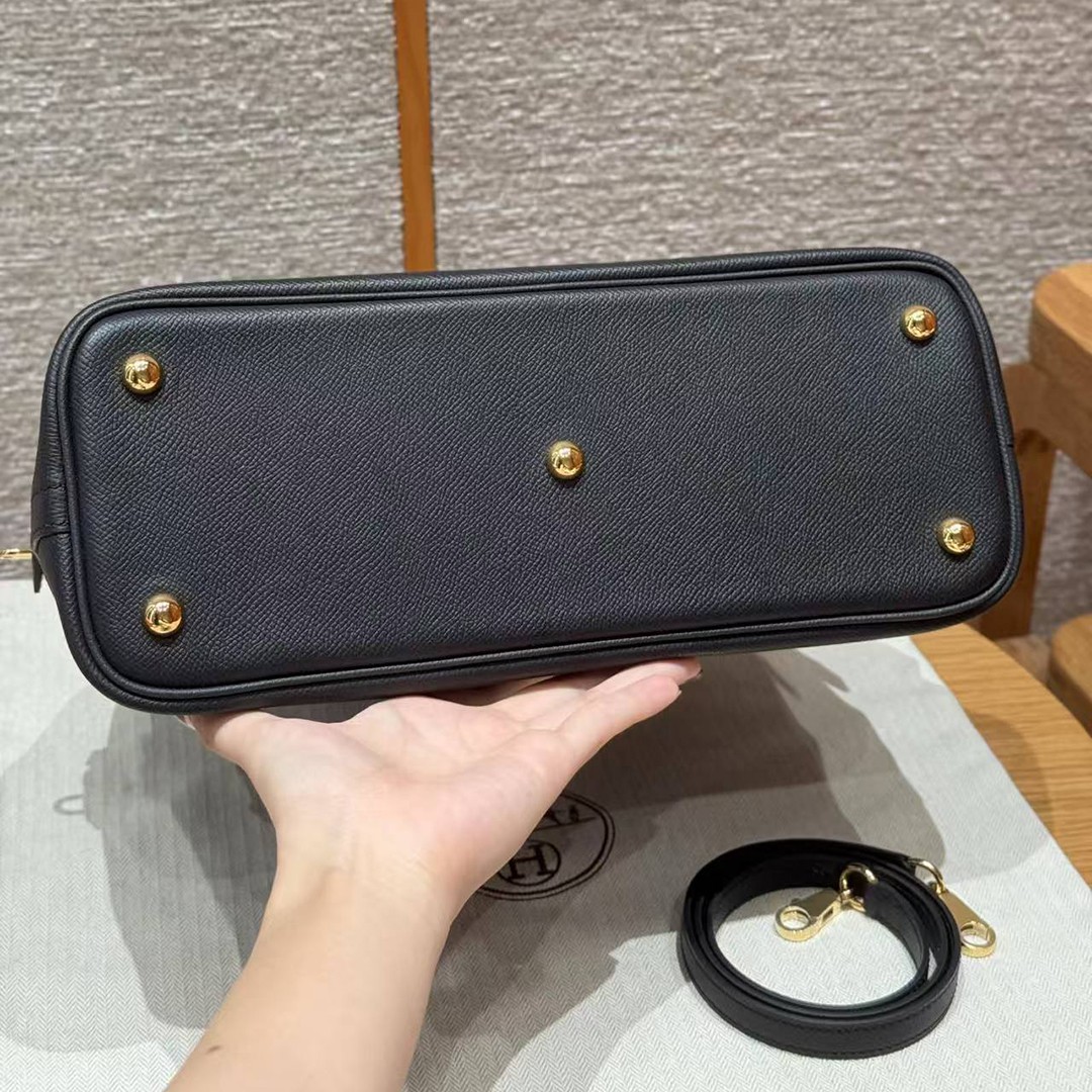 Hermes Bolide 31 Bag Handmade In Epsom Calfskin Leather Gold Hardware 89 Noir - Image 13