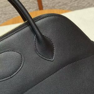 Hermes Bolide 31 Bag Handmade In Epsom Calfskin Leather Gold Hardware 89 Noir - Image 8
