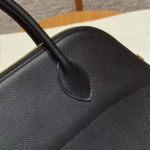 Hermes Bolide 31 Bag Handmade In Epsom Calfskin Leather Gold Hardware 89 Noir - Image 6