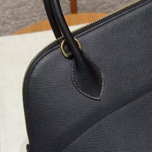 Hermes Bolide 31 Bag Handmade In Epsom Calfskin Leather Gold Hardware 89 Noir - Image 3