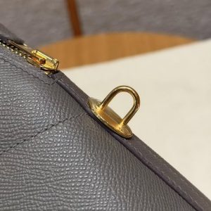Hermes Bolide 31 Bag Handmade In Epsom Calfskin Leather Gold Hardware 8F Gris Etain - Image 10