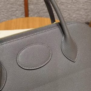 Hermes Bolide 31 Bag Handmade In Epsom Calfskin Leather Gold Hardware 8F Gris Etain - Image 8