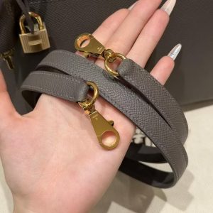Hermes Bolide 31 Bag Handmade In Epsom Calfskin Leather Gold Hardware 8F Gris Etain - Image 7