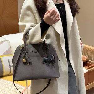 Hermes Bolide 31 Bag Handmade In Epsom Calfskin Leather Gold Hardware 8F Gris Etain - Image 5