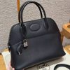 Hermes Bolide 31 Bag Handmade In Epsom Calfskin Leather Silver Hardware 89 Noir