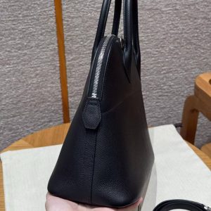 Hermes Bolide 31 Bag Handmade In Epsom Calfskin Leather Silver Hardware 89 Noir - Image 15