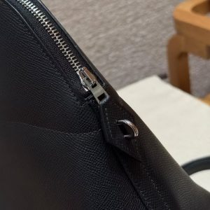 Hermes Bolide 31 Bag Handmade In Epsom Calfskin Leather Silver Hardware 89 Noir - Image 13