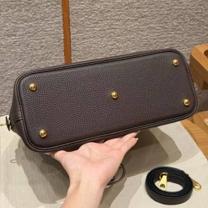 Hermes Bolide 31 Bag Handmade In Taurillo Clemence Calfskin Leather Gold Hardware 47 Chocolate - Image 19
