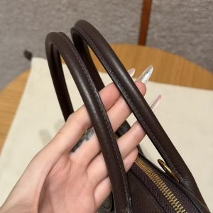 Hermes Bolide 31 Bag Handmade In Taurillo Clemence Calfskin Leather Gold Hardware 47 Chocolate - Image 16