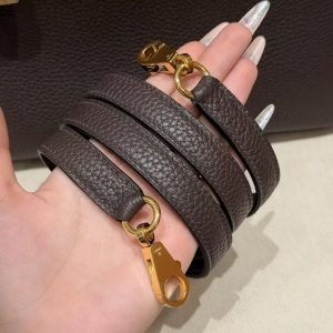 Hermes Bolide 31 Bag Handmade In Taurillo Clemence Calfskin Leather Gold Hardware 47 Chocolate - Image 14