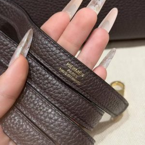 Hermes Bolide 31 Bag Handmade In Taurillo Clemence Calfskin Leather Gold Hardware 47 Chocolate - Image 13
