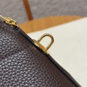 Hermes Bolide 31 Bag Handmade In Taurillo Clemence Calfskin Leather Gold Hardware 47 Chocolate - Image 7
