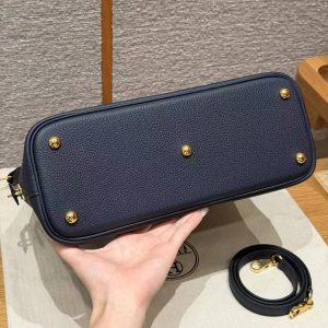 Hermes Bolide 31 Bag Handmade In Togo Calfskin Leather Gold Hardware 2Z Blue Niut - Image 14