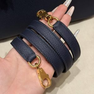 Hermes Bolide 31 Bag Handmade In Togo Calfskin Leather Gold Hardware 2Z Blue Niut - Image 9