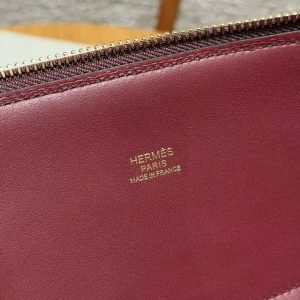 Hermes Bolide 31 Bag Handmade In Togo Calfskin Leather Gold Hardware 55 Rouge H - Image 18