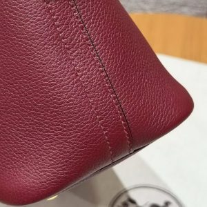 Hermes Bolide 31 Bag Handmade In Togo Calfskin Leather Gold Hardware 55 Rouge H - Image 8