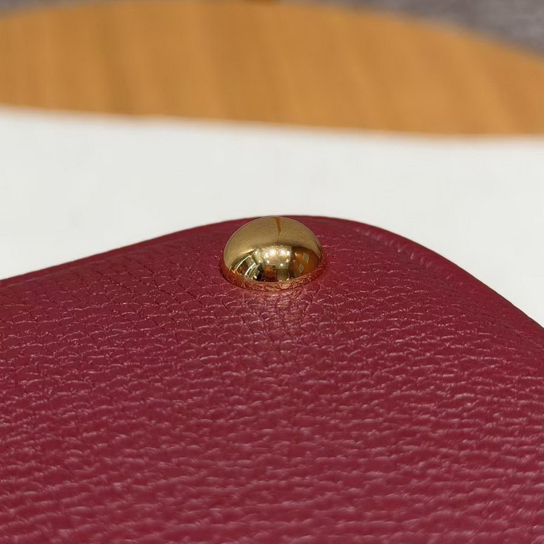 Hermes Bolide 31 Bag Handmade In Togo Calfskin Leather Gold Hardware 55 Rouge H - Image 7