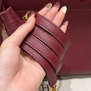 Hermes Bolide 31 Bag Handmade In Togo Calfskin Leather Gold Hardware 55 Rouge H - Image 6