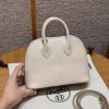 Hermes Bolide Mini 18 Bag Handmade In Chèvre Calfskin Leather Gold Hardware 10 Craie