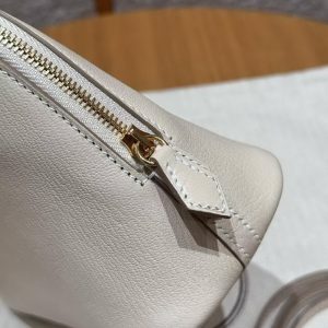 Hermes Bolide Mini 18 Bag Handmade In Chèvre Calfskin Leather Gold Hardware 10 Craie - Image 7