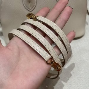 Hermes Bolide Mini 18 Bag Handmade In Chèvre Calfskin Leather Gold Hardware 10 Craie - Image 6
