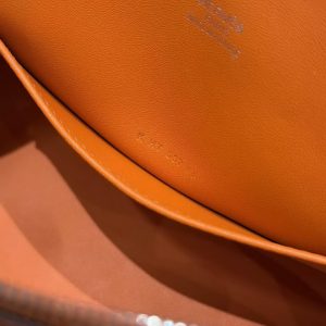 Hermes Bolide Mini 18 Bag Handmade In Chèvre Calfskin Leather Silver Hardware 93 Orange - Image 13