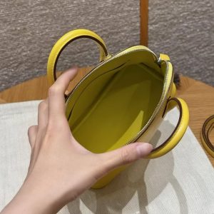 Alternative view of Hermes Bolide Mini 18 Bag Handmade In Chèvre Calfskin Leather Silver Hardware 9O Jaune Naples