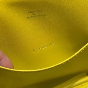 Hermes Bolide Mini 18 Bag Handmade In Chèvre Calfskin Leather Silver Hardware 9O Jaune Naples - Image 11