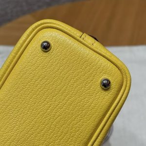 Hermes Bolide Mini 18 Bag Handmade In Chèvre Calfskin Leather Silver Hardware 9O Jaune Naples - Image 5